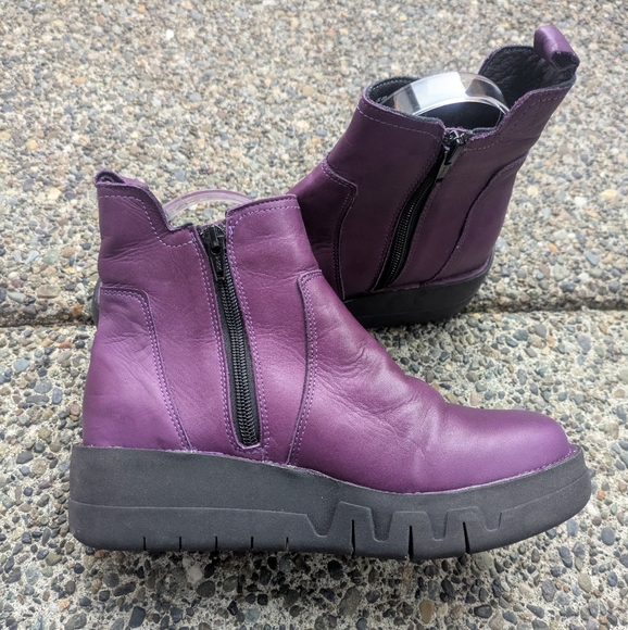 Miz Mooz Linwood Purple Zip Boots - Picture 3 of 6